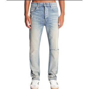 Amiri Men Blue Slash Slim Jeans, Size 33 M76